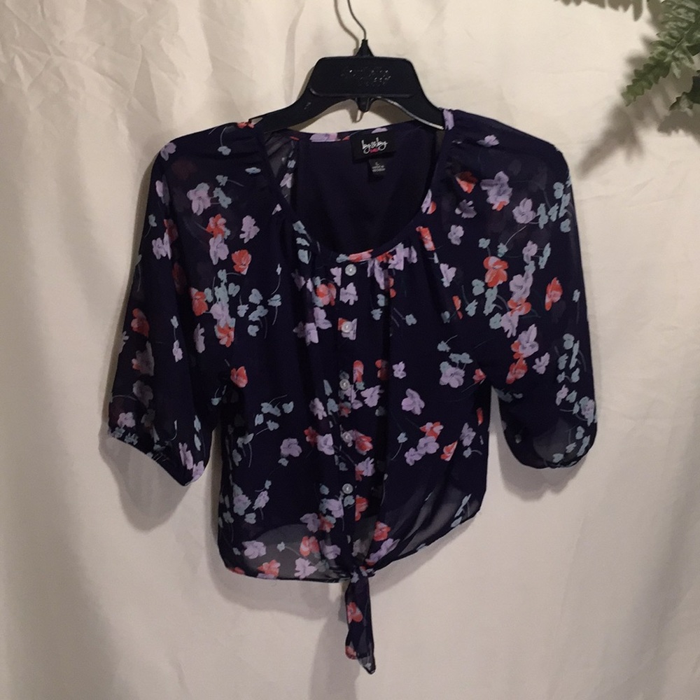 Crop flower print top